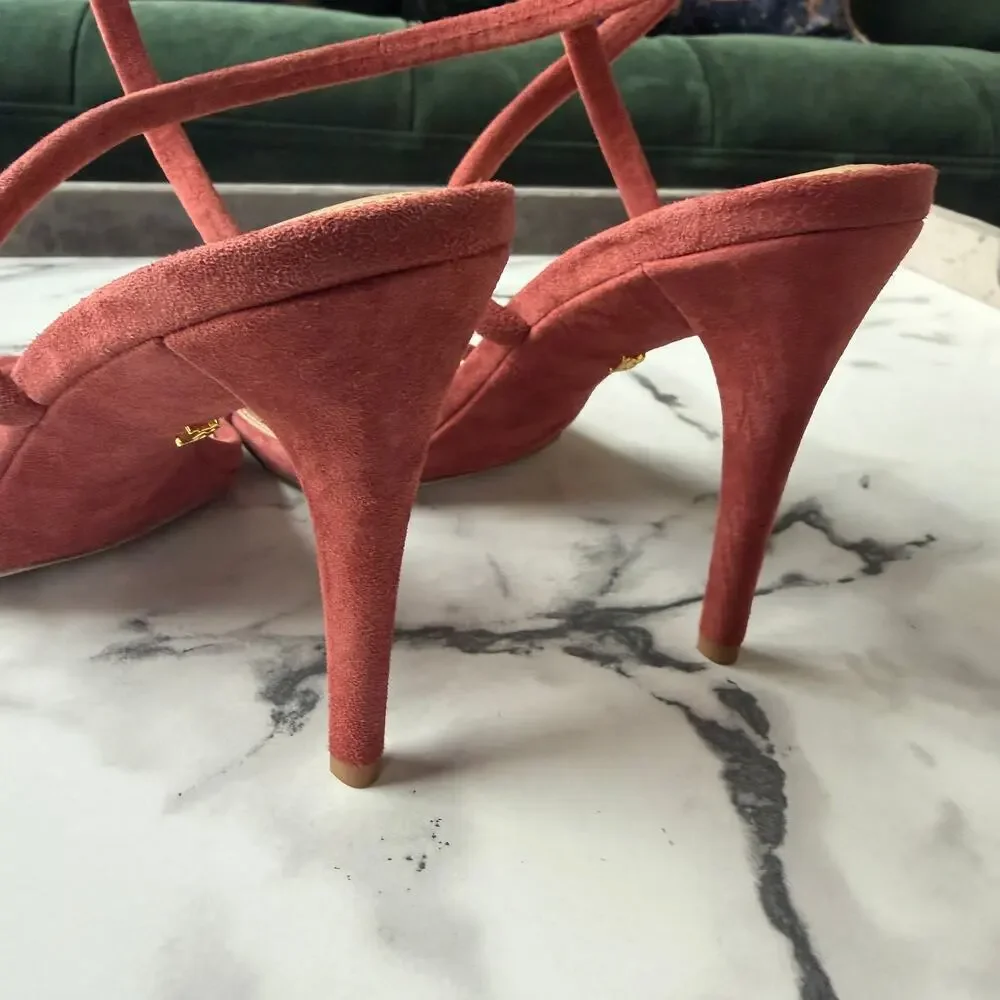 NEW Veronica Beard Marceline Suede Ankle Strap Heels Size 7.5
